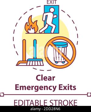 Clear emergency exits concept icon Stock Vector