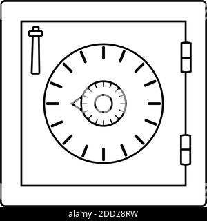 Isolated strongbox grey draw in white background financial icon- Vector Stock Vector