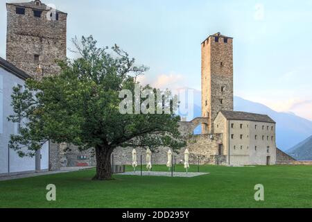 Scene from the courtyard of Castelgrande Big Castle overlooking