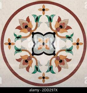 marble mosaic tiles stone ornament Geometrical seamless pattern texture Stock Photo