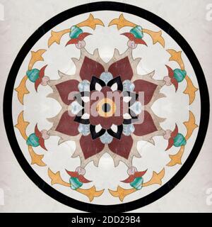 marble mosaic tiles stone ornament Geometrical seamless pattern texture Stock Photo