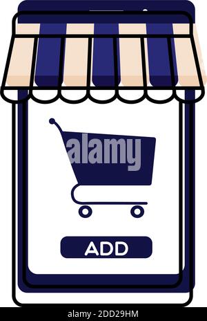 Isolated add button online digital marketing colorful icon in white background- Vector Stock Vector
