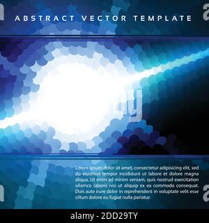 Abstract blue dotted template with copy space. Vector Stock Vector