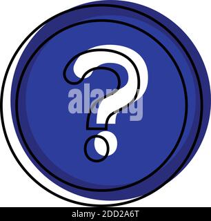Isolated question online digital marketing colorful icon in white background- Vector Stock Vector