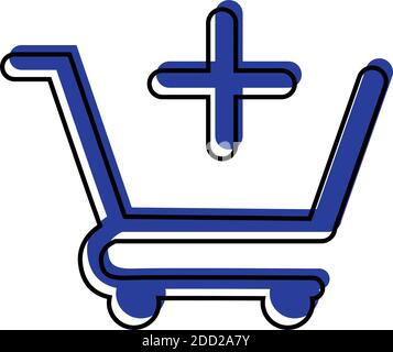 Isolated add button online digital marketing colorful icon in white background- Vector Stock Vector