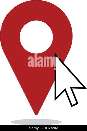 Isolated location shop online digital marketing colorful icon in white background- Vector Stock Vector