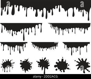 Black splash isolated on transparent background. Vector illustration.  on transparent background. Set icon. Stock Vector