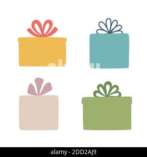 Set boxes. Silhouette of a gift box. It is well suited for attracting attention on advertising flyers Stock Vector