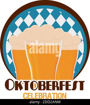 Isolated beers oktoberfest celebration logo icon- Vector Stock Vector
