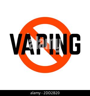 no vaping warning sign isolated on white Stock Vector