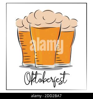 Beers oktoberfest german celebration picture icon- Vector Stock Vector
