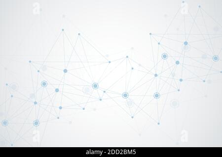 Structure molecule and communication. Dna, atom, neurons. Scientific concept for your design. Connected lines with dots. Medical, technology Stock Vector