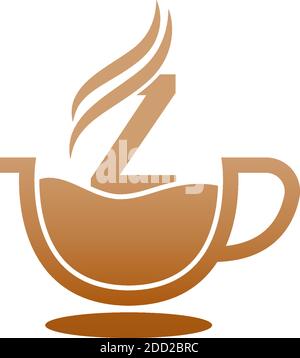 Coffee cup icon design letter  Z logo concept Stock Vector