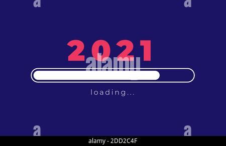 Happy new year 2021 Loading design vector. Happy new 2021 year with loading background vector design image. Stock Vector