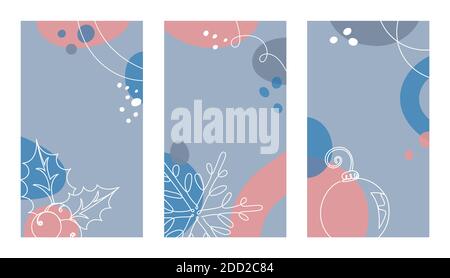 Set of christmas backgrounds with christmas details.  Stock Vector