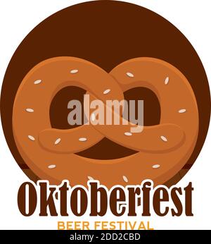 Isolated pretzel beer festival oktoberfest logo icon- Vector Stock Vector