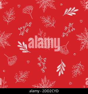 Seamless pattern with hand drawn cones,xmas tree. Christmas vector illustration. Stock Vector