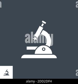 Microscope related vector glyph icon. Stock Vector