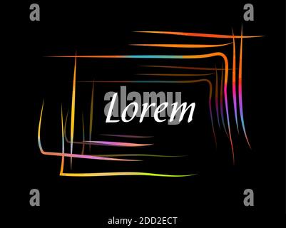 The rectangular frame is multicolored from the lines. Vector Stock Vector