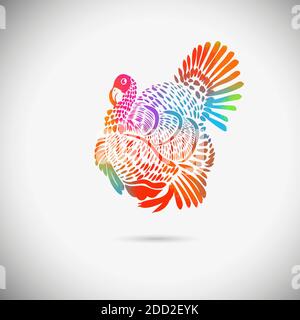 Chicken, holiday, turkey icon. Elements of Thanksgiving day in multi color style icons. Simple icon for websites, web design, mobile app, info graphic Stock Vector