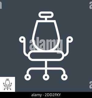 Office Chair Thin Line Vector Icon Stock Vector