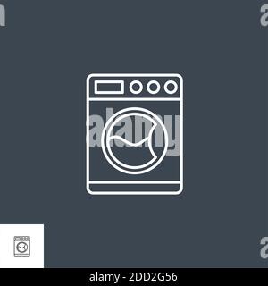 Washing Machine Related Vector Line Icon. Stock Vector
