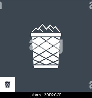 Trash Bin related vector glyph icon. Stock Vector