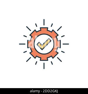 execution icon, color, line, outline vector sign, linear style pictogram isolated on white. Symbol, logo illustration. Editable stroke. Pixel perfect Stock Vector