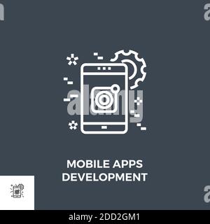Apps Line Icon. Mobile Application Interface UI Layout Linear Symbol ...
