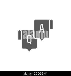 Faq icon, color, line, outline vector sign, linear style pictogram isolated on white. Symbol, logo illustration. Editable stroke. Pixel perfect Stock Vector
