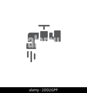 Faucet and drop icon, color, line, outline vector sign, linear style pictogram isolated on white. Symbol, logo illustration. Editable stroke. Pixel pe Stock Vector