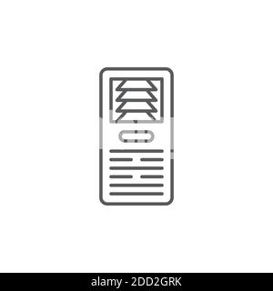 Floor standing air conditioner icon, color, line, outline vector sign, linear style pictogram isolated on white. Symbol, logo illustration. Editable s Stock Vector