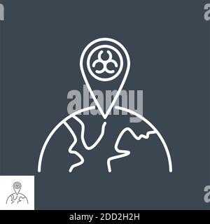 Epidemic related vector thin line icon. Stock Vector