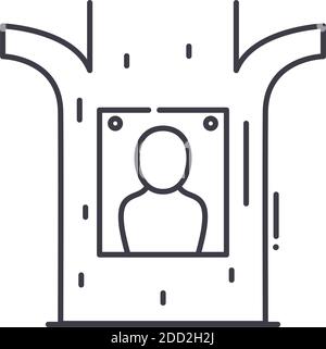 Wanted icon, linear isolated illustration, thin line vector, web design sign, outline concept symbol with editable stroke on white background. Stock Vector