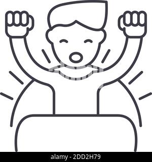 Awake man icon. Outline Awake man vector icon for web design isolated ...