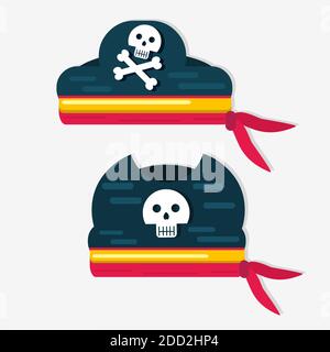 pirate hat vector illustration in flat style Stock Vector