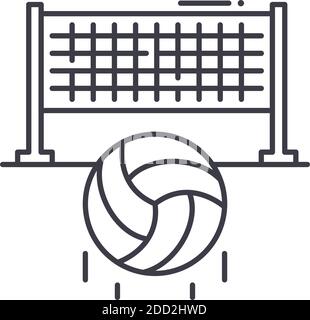Volleyball icon, linear isolated illustration, thin line vector, web design sign, outline concept symbol with editable stroke on white background. Stock Vector