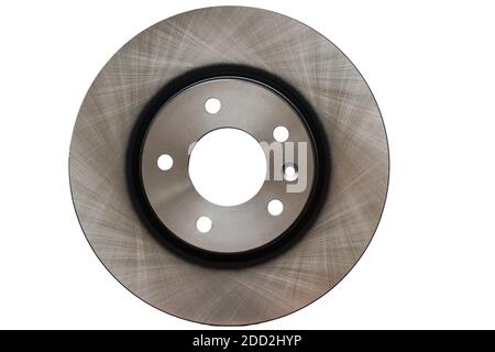 Brand new brake discs for a sedan, 5 holes, 114.3 split in white. Stock Photo