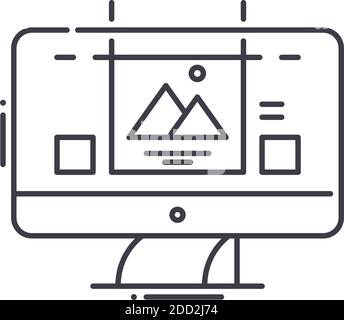 Website prototyping icon, linear isolated illustration, thin line vector, web design sign, outline concept symbol with editable stroke on white Stock Vector