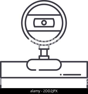 Webcamera icon, linear isolated illustration, thin line vector, web design sign, outline concept symbol with editable stroke on white background. Stock Vector