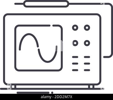 waves analyzer line icon, outline symbol, vector illustration, concept ...