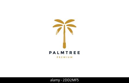 simple palm tree gold  logo vector icon illustration design Stock Vector
