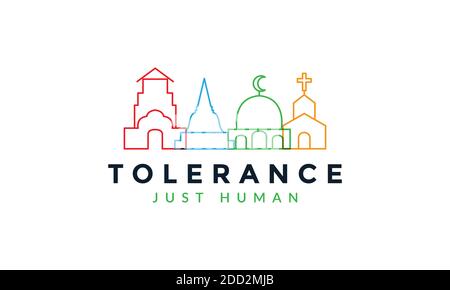religious tolerance logo vector icon illustration design Stock Vector
