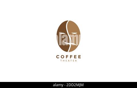 coffee bean mask theater logo vector icon illustration design Stock Vector