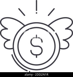 Venture finances icon, linear isolated illustration, thin line vector, web design sign, outline concept symbol with editable stroke on white Stock Vector