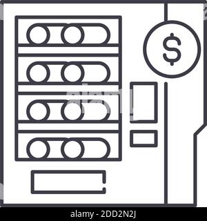 Vending machines icon, linear isolated illustration, thin line vector, web design sign, outline concept symbol with editable stroke on white Stock Vector