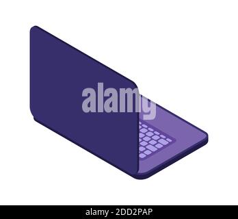 Open laptop icon, cartoon vector illustration isolated Stock Vector