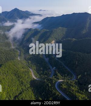 209 national highway across the western mountains Stock Photo