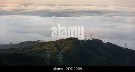 The western mountains all-powerful power grid Stock Photo