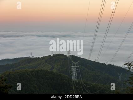 The western mountains all-powerful power grid Stock Photo